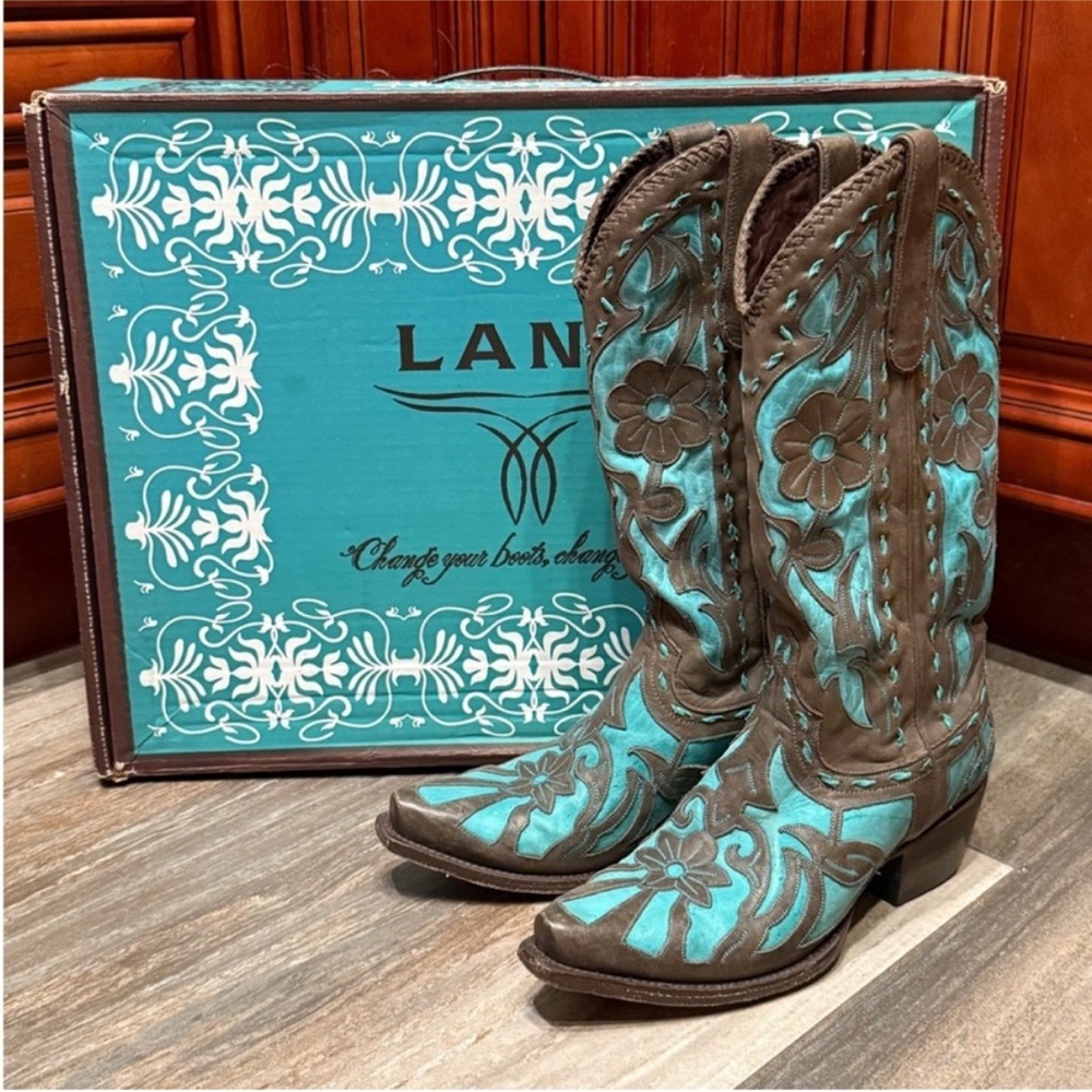 Lane Boots Poison Floral Flower Embroidered Cowboy Boots Cowgirl Wedding Rodeo 7 - Picture 3 of 7
